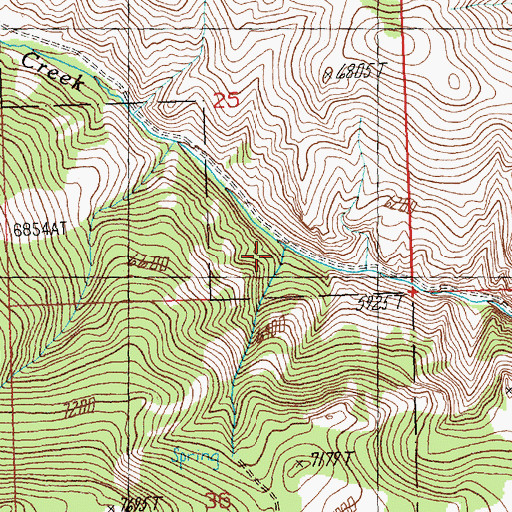 Topographic Map of Third Spring, ID