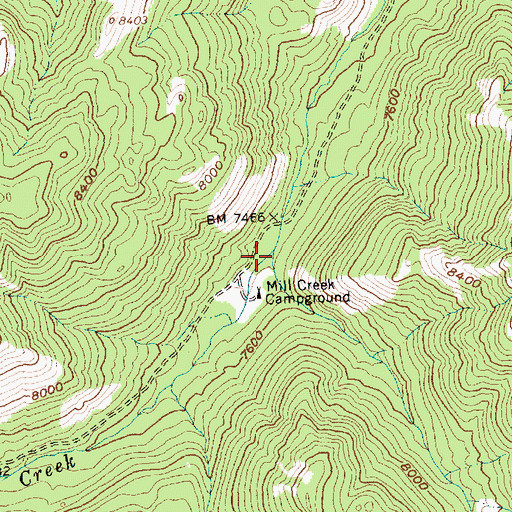 Topographic Map of Park Creek, ID