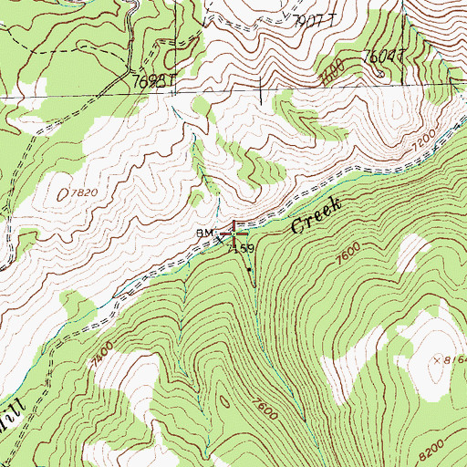 Topographic Map of West Creek, ID