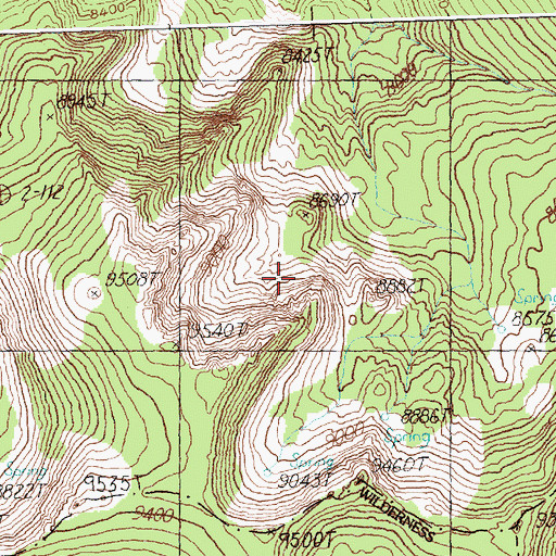 Topographic Map of White Mountain, ID