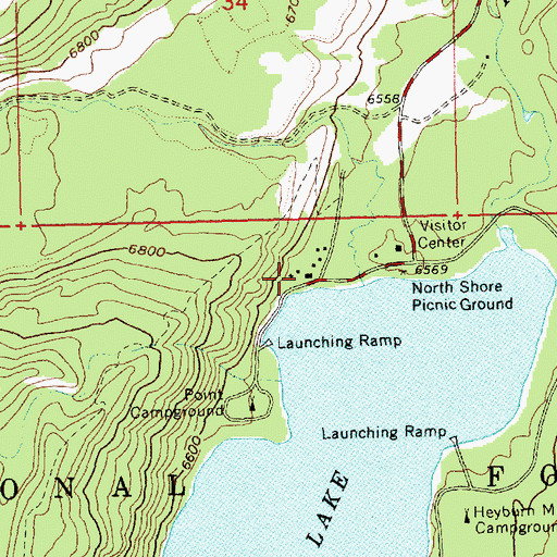 Topographic Map of Redfish Lake Lodge, ID