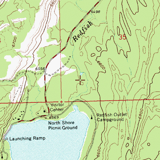 Topographic Map of Glacier View Campground, ID