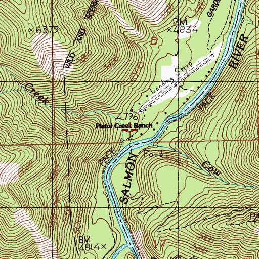 Topographic Map of Pistol Creek Ranch, ID