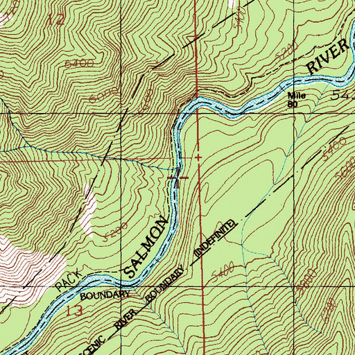 Topographic Map of Lake Creek Campsite, ID
