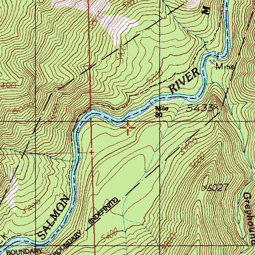 Topographic Map of Jons Camp Campsite, ID