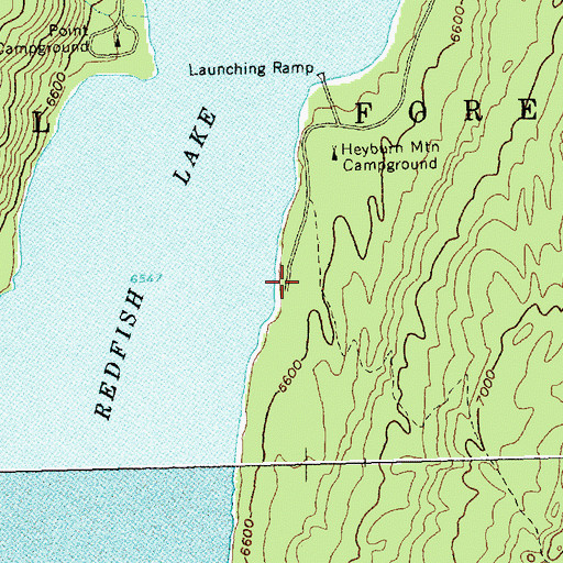 Topographic Map of Sockeye Campground, ID