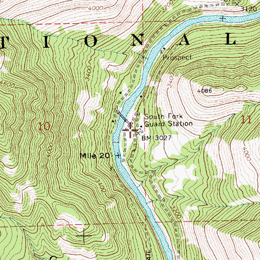 Topographic Map of South Fork Guard Station, ID