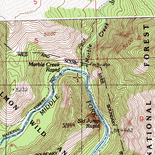 Topographic Map of Marble Creek Number Two Campsite, ID