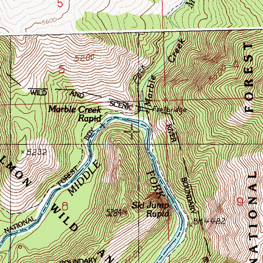 Topographic Map of Marble Creek Campground, ID