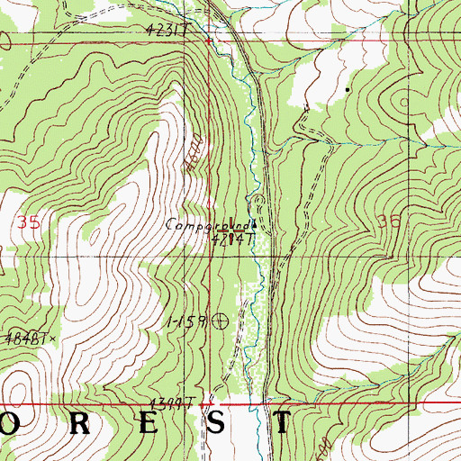 Topographic Map of Lafferty Campground, ID