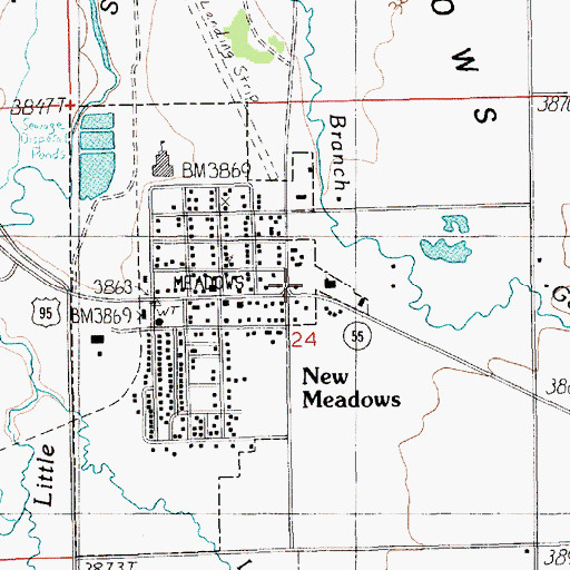 Topographic Map of New Meadows District Ranger Office, ID