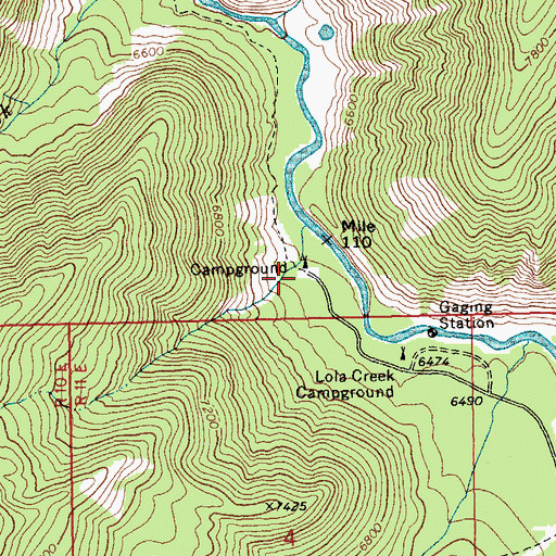 Topographic Map of Marsh Creek Transfer Camp, ID