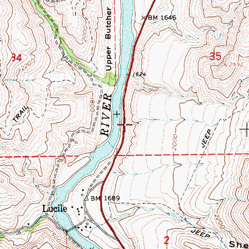 Topographic Map of Twilegar Bar, ID