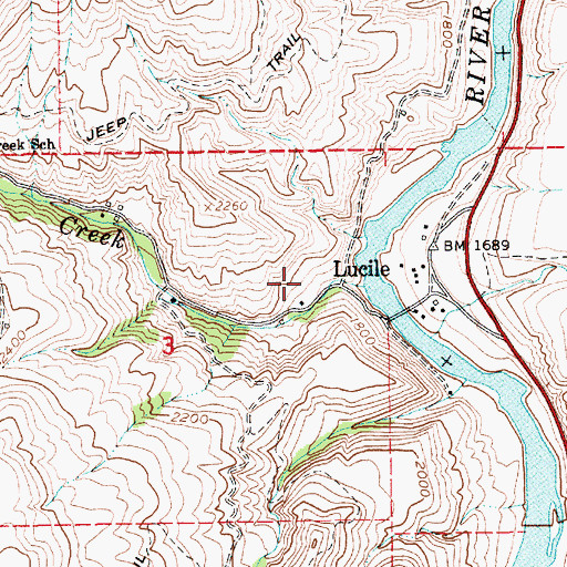 Topographic Map of Sewell, ID