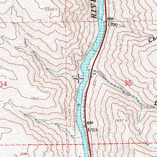 Topographic Map of Whiskey Gulch, ID