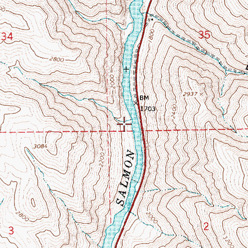 Topographic Map of McCanen Gulch, ID