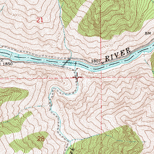 Topographic Map of Crum, ID