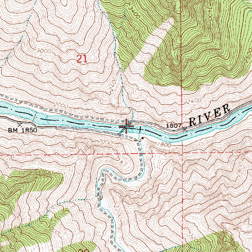 Topographic Map of Rough Creek, ID