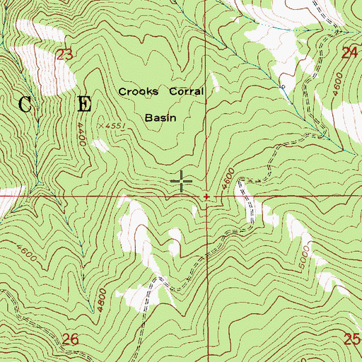 Topographic Map of Crooks Corral, ID