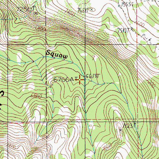 Topographic Map of Bed Ground Creek, ID