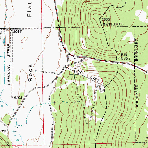 Topographic Map of Payette Lake Ski Area, ID