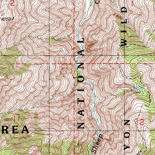 Topographic Map of Goat Rock Creek, ID
