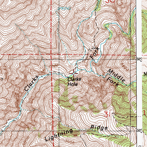 Topographic Map of Saddle Gulch, ID