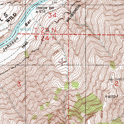 Topographic Map of Stickney Basin, ID