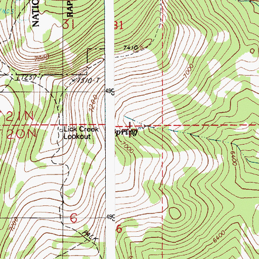 Topographic Map of Aspen Spring, ID