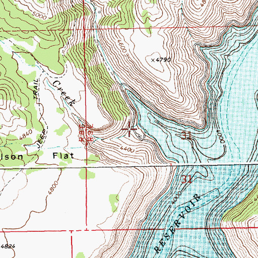 Topographic Map of Little Wilson Creek Campground, ID