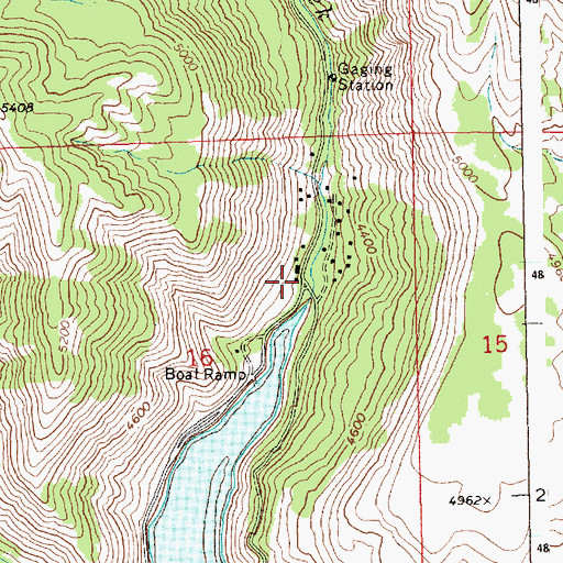 Topographic Map of Fall Creek Lodge, ID