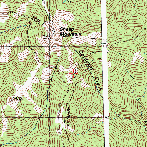 Topographic Map of Sheep Mountain Recreation Site, ID