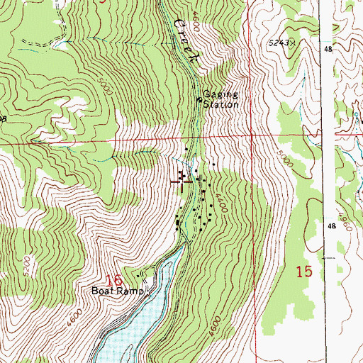 Topographic Map of Fall Creek Recreation Site, ID