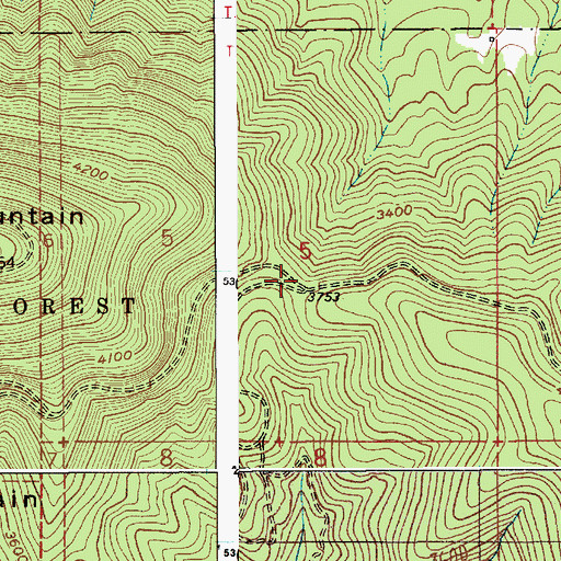 Topographic Map of Cedar Saddle, ID