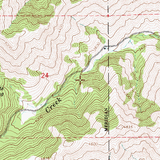 Topographic Map of Papoose Campground, ID