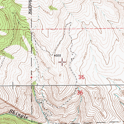 Topographic Map of Boodry Place, ID