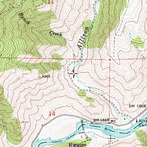Topographic Map of Carlson, ID