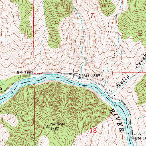Topographic Map of Van Creek Campground, ID