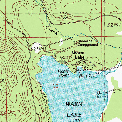 Topographic Map of Picnic Point Campground, ID