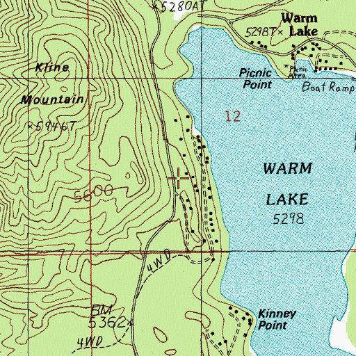 Topographic Map of Shoreline Drive Summer Home Area, ID