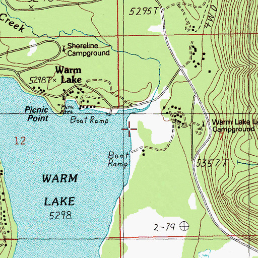 Topographic Map of Warm Lake Recreation Site, ID