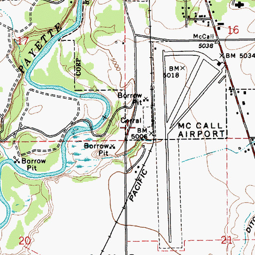 Topographic Map of Smoke Jumper Loft, ID