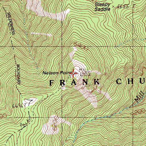 Topographic Map of Mill Lookout, ID