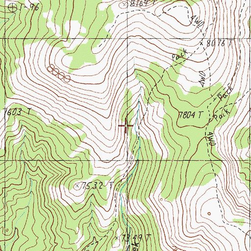 Topographic Map of Raines Creek Trailhead, ID