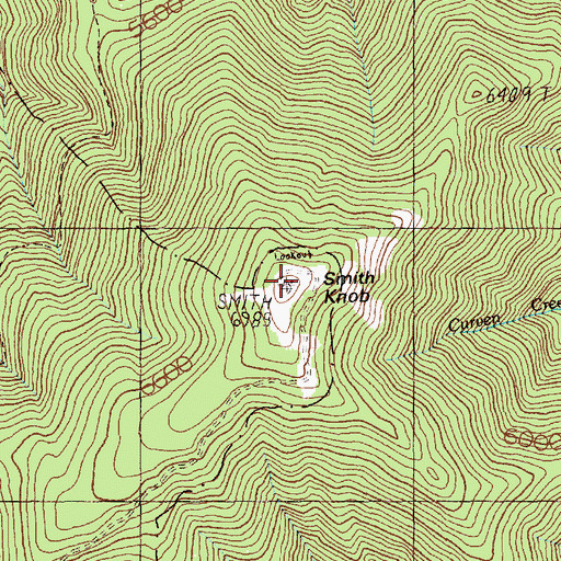 Topographic Map of Smith Knob Lookout, ID