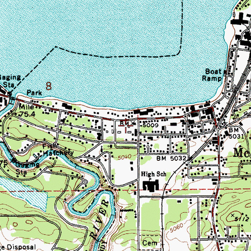 Topographic Map of McCall District Ranger Office, ID