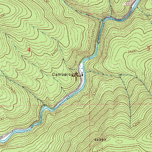 Topographic Map of Donkey Recreation Site, ID