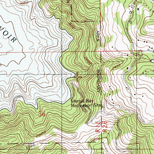 Topographic Map of Merrys Bay Campground, ID