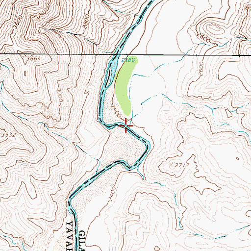 Topographic Map of Goat Camp Creek, AZ