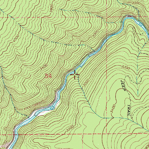 Topographic Map of Marble Creek Splash Dam, ID